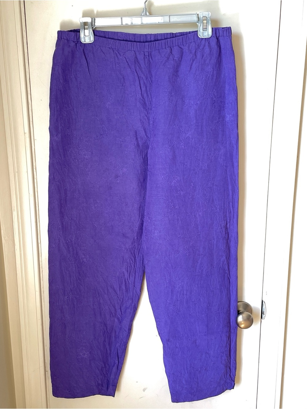 Vintage Chico's Purple Linen Silk Pants Size Large - Picture 2 of 8